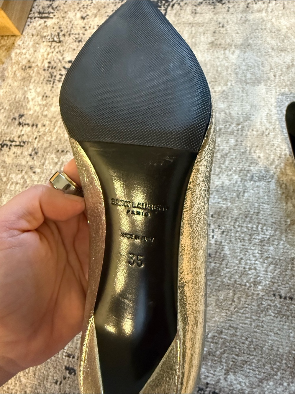 Saint Laurent Metallic Silver Pointed Toe Pumps for Women - Picture 3 of 7